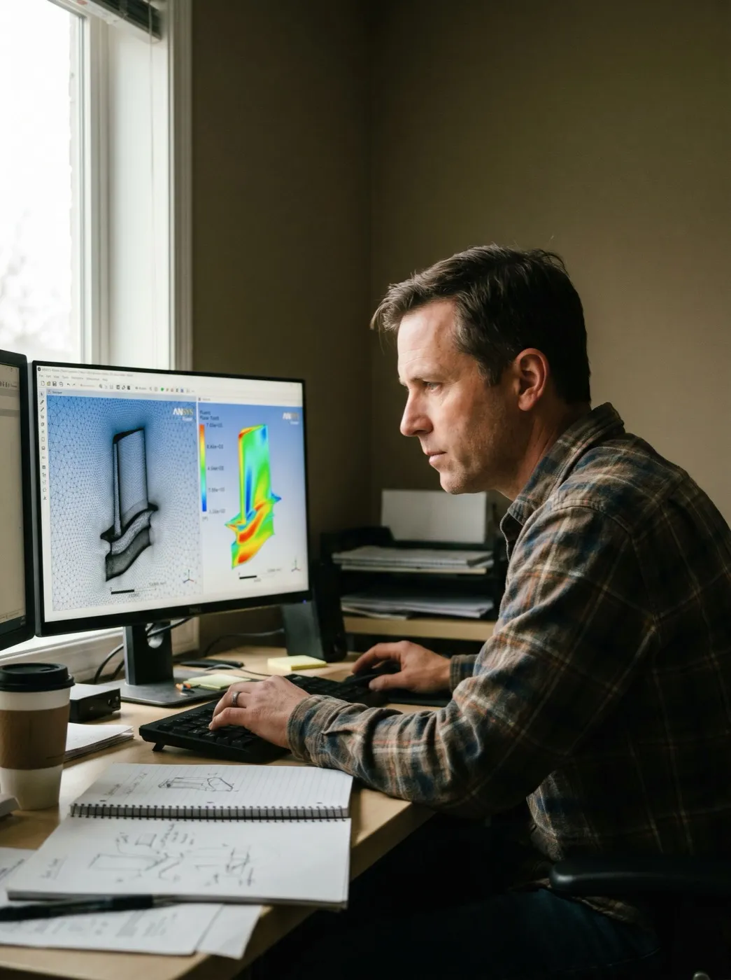 Инженер за CFD-расчётом в ANSYS Fluent